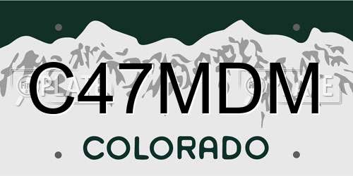 C47MDM Colorado License Plate