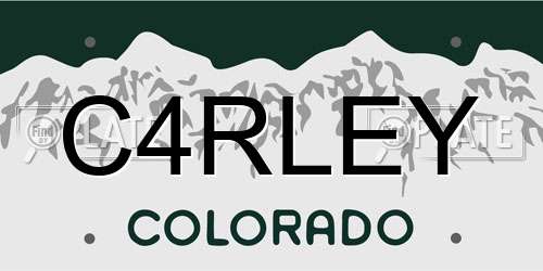 C4RLEY Colorado License Plate