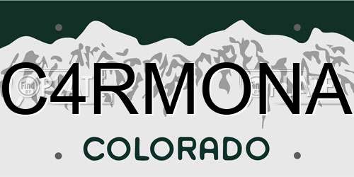 C4RMONA Colorado License Plate