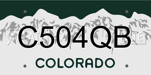C504QB Colorado License Plate