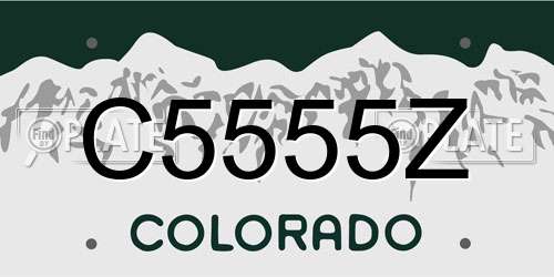 C5555Z Colorado License Plate