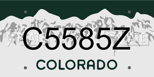 C5585Z Colorado License Plate