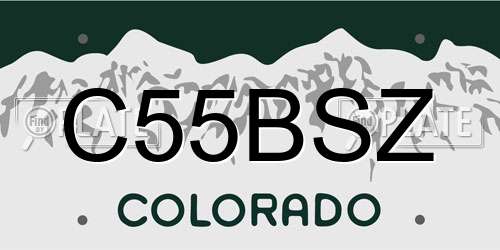 C55BSZ Colorado License Plate
