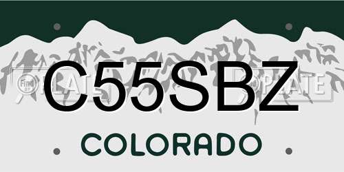 C55SBZ Colorado License Plate