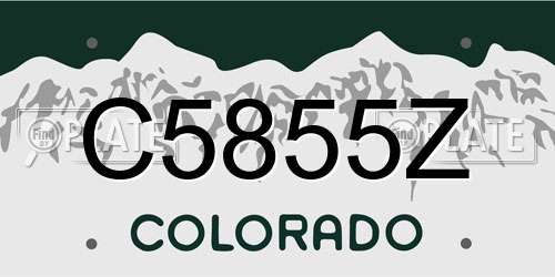 C5855Z Colorado License Plate