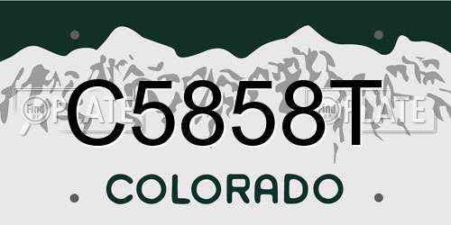 C5858T Colorado License Plate