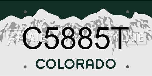 C5885T Colorado License Plate