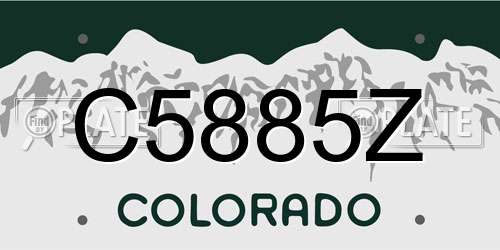 C5885Z Colorado License Plate