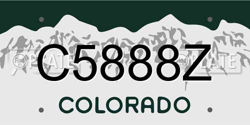 C5888Z Colorado License Plate