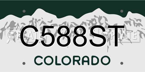 C588ST Colorado License Plate