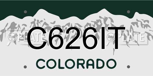 C626IT Colorado License Plate