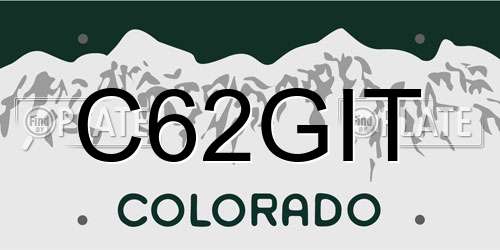 C62GIT Colorado License Plate