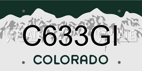 C633GI Colorado License Plate