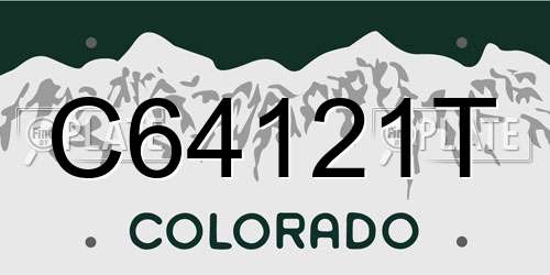 C64121T Colorado License Plate