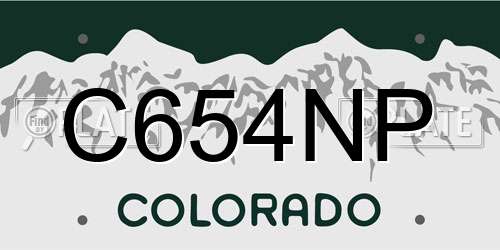C654NP Colorado License Plate