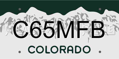 C65MFB Colorado License Plate
