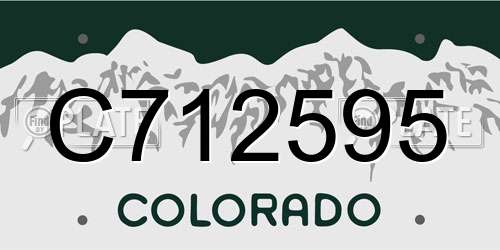 C712595 Colorado License Plate