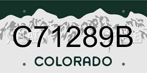 C71289B Colorado License Plate