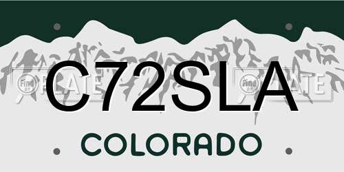 C72SLA Colorado License Plate