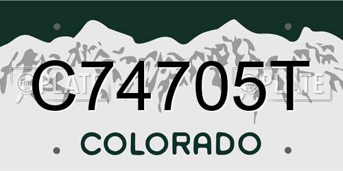 C74705T Colorado License Plate