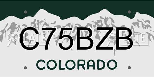 C75BZB Colorado License Plate