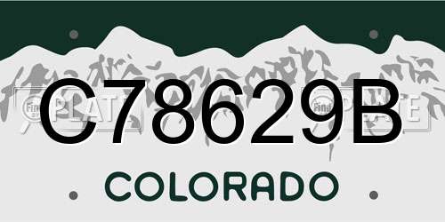C78629B Colorado License Plate