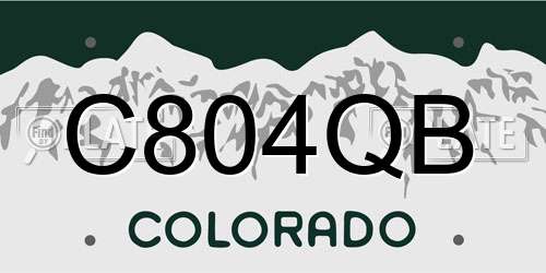 C804QB Colorado License Plate