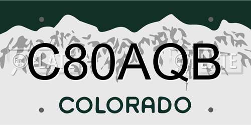 C80AQB Colorado License Plate