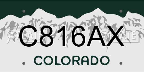 C816AX Colorado License Plate