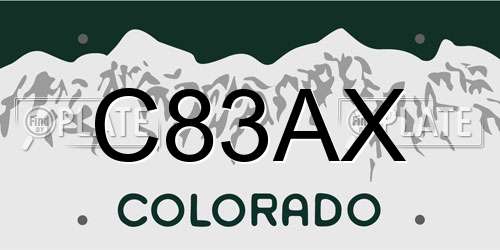C83AX Colorado License Plate