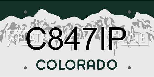 C847IP Colorado License Plate