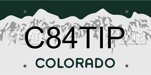 C84TIP Colorado License Plate