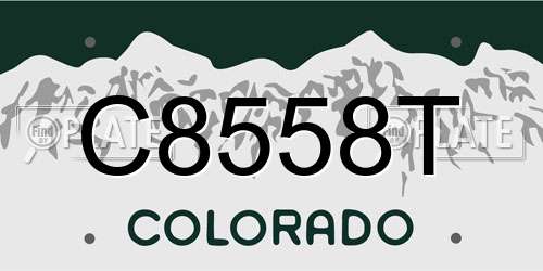 C8558T Colorado License Plate