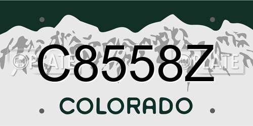 C8558Z Colorado License Plate