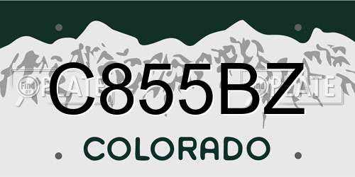 C855BZ Colorado License Plate