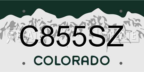 C855SZ Colorado License Plate