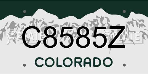 C8585Z Colorado License Plate