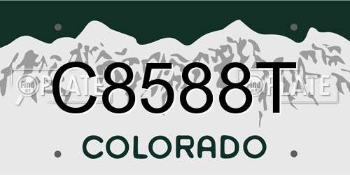 C8588T Colorado License Plate