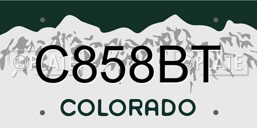 C858BT Colorado License Plate