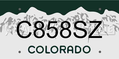 C858SZ Colorado License Plate
