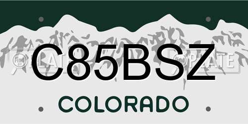 C85BSZ Colorado License Plate