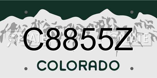 C8855Z Colorado License Plate