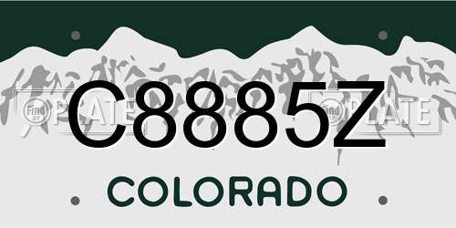C8885Z Colorado License Plate
