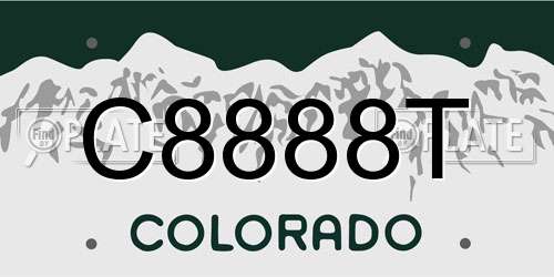 C8888T Colorado License Plate