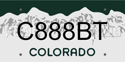 C888BT Colorado License Plate