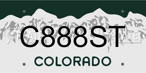 C888ST Colorado License Plate