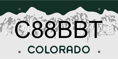 C88BBT Colorado License Plate