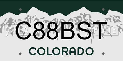 C88BST Colorado License Plate