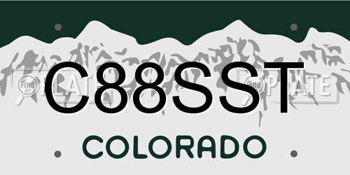 C88SST Colorado License Plate