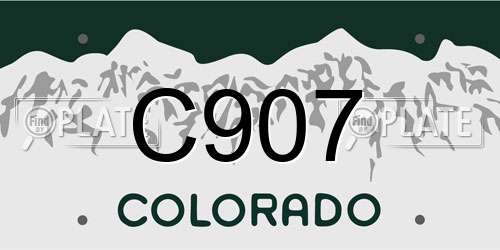 C907 Colorado License Plate
